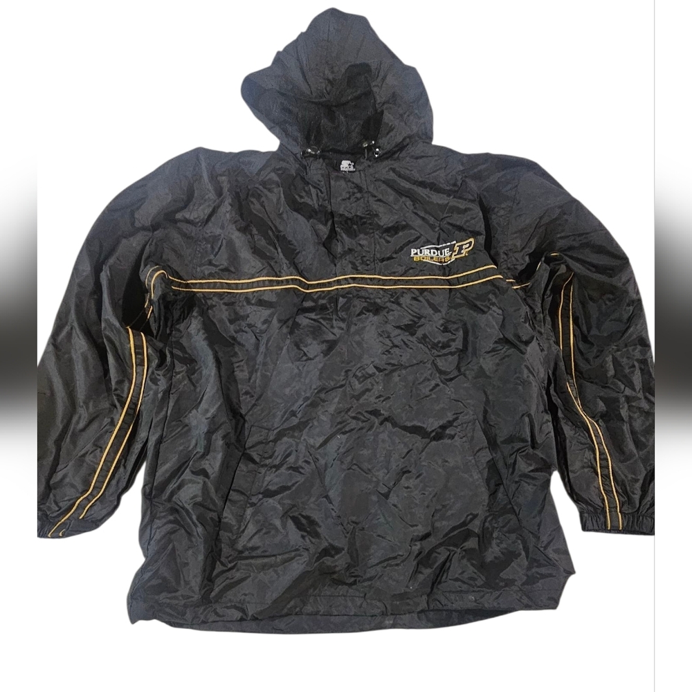 STARTER Black Windbreaker with Gold Trim Purdue
